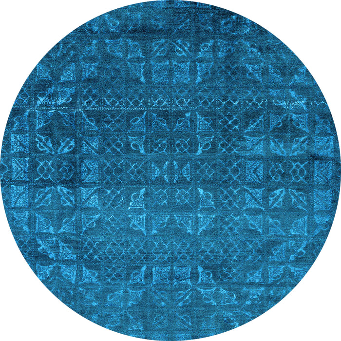 Round Abstract Light Blue Modern Rug, abs4498lblu