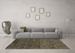 Machine Washable Abstract Brown Modern Rug in a Living Room,, wshabs4498brn