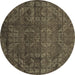 Round Machine Washable Abstract Brown Modern Rug, wshabs4498brn