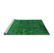 Sideview of Machine Washable Abstract Green Modern Area Rugs, wshabs4498grn