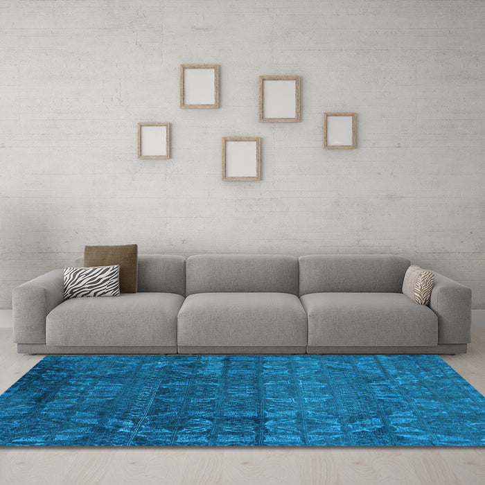 Machine Washable Abstract Light Blue Modern Rug in a Living Room, wshabs4498lblu
