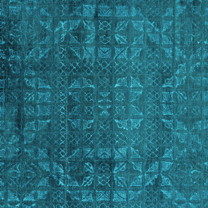 Square Abstract Turquoise Modern Rug, abs4498turq