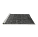 Sideview of Machine Washable Abstract Gray Modern Rug, wshabs4498gry