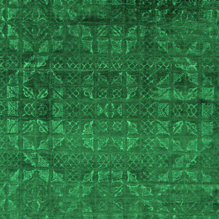 Square Machine Washable Abstract Green Modern Area Rugs, wshabs4498grn