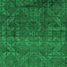 Square Machine Washable Abstract Green Modern Area Rugs, wshabs4498grn