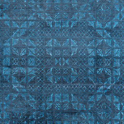 Square Abstract Bright Navy Blue Modern Rug, abs4498