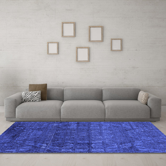 Machine Washable Abstract Blue Modern Rug in a Living Room, wshabs4498blu