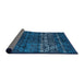 Sideview of Abstract Bright Navy Blue Modern Rug, abs4499