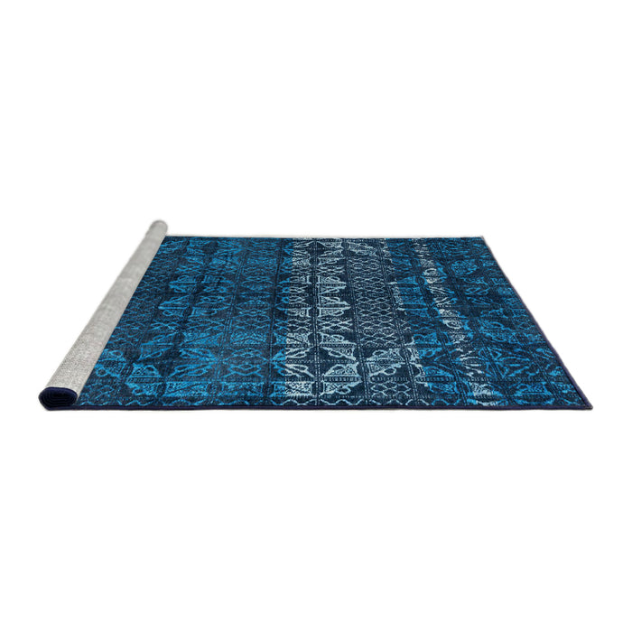 Sideview of Machine Washable Abstract Bright Navy Blue Rug, wshabs4499