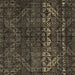 Square Abstract Brown Modern Rug, abs4499brn