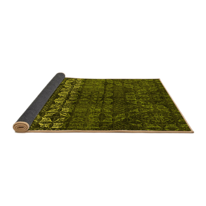 Sideview of Abstract Yellow Modern Rug, abs4499yw