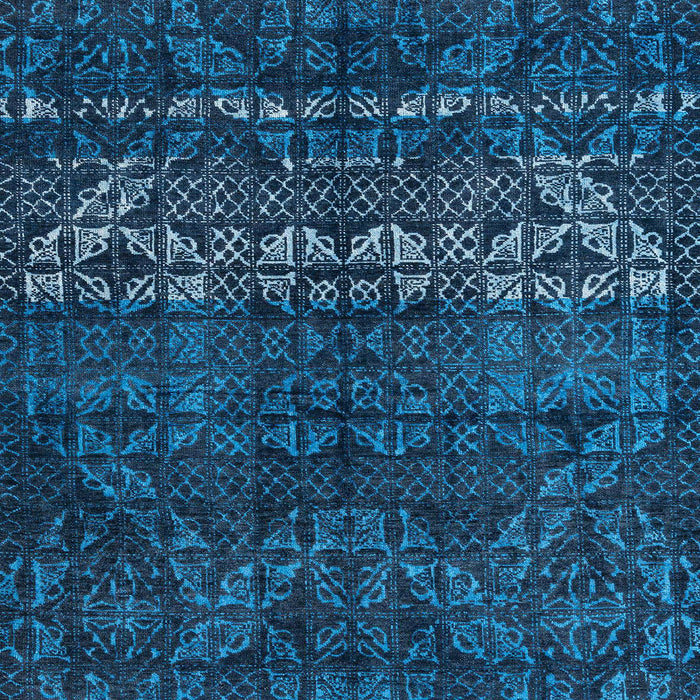 Square Abstract Bright Navy Blue Modern Rug, abs4499