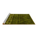 Sideview of Machine Washable Abstract Yellow Modern Rug, wshabs4499yw