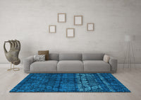 Machine Washable Abstract Light Blue Modern Rug, wshabs4499lblu