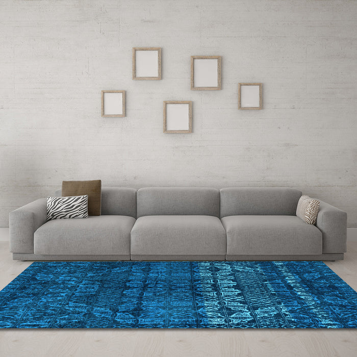 Machine Washable Abstract Light Blue Modern Rug in a Living Room, wshabs4499lblu