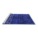 Sideview of Machine Washable Abstract Blue Modern Rug, wshabs4499blu