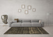 Machine Washable Abstract Brown Modern Rug in a Living Room,, wshabs4499brn