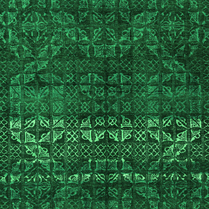 Square Machine Washable Abstract Green Modern Area Rugs, wshabs4499grn