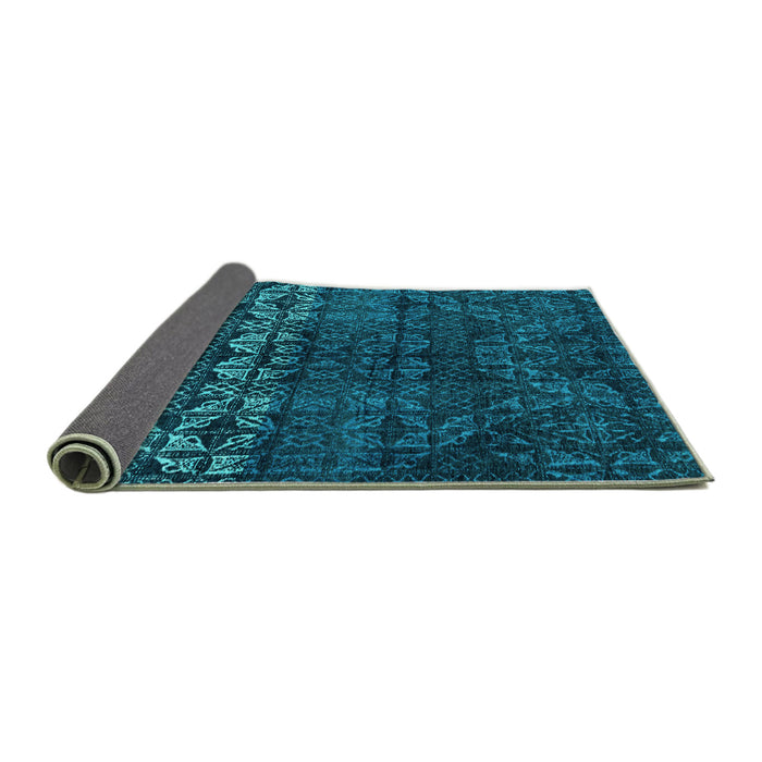 Sideview of Abstract Turquoise Modern Rug, abs4499turq