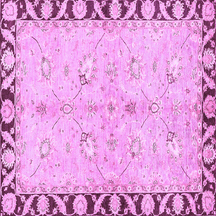 Square Machine Washable Oriental Purple Traditional Area Rugs, wshabs449pur