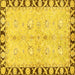 Square Oriental Yellow Traditional Rug, abs449yw