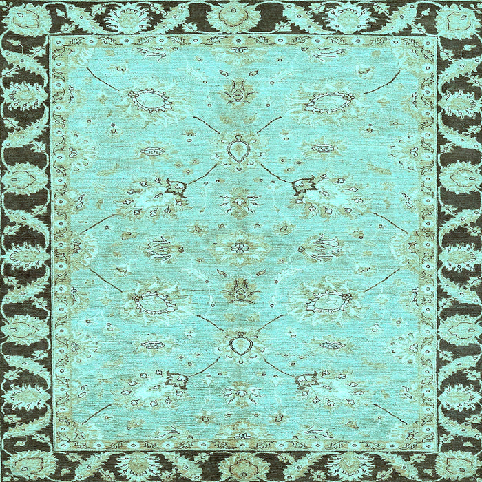 Square Oriental Light Blue Traditional Rug, abs449lblu