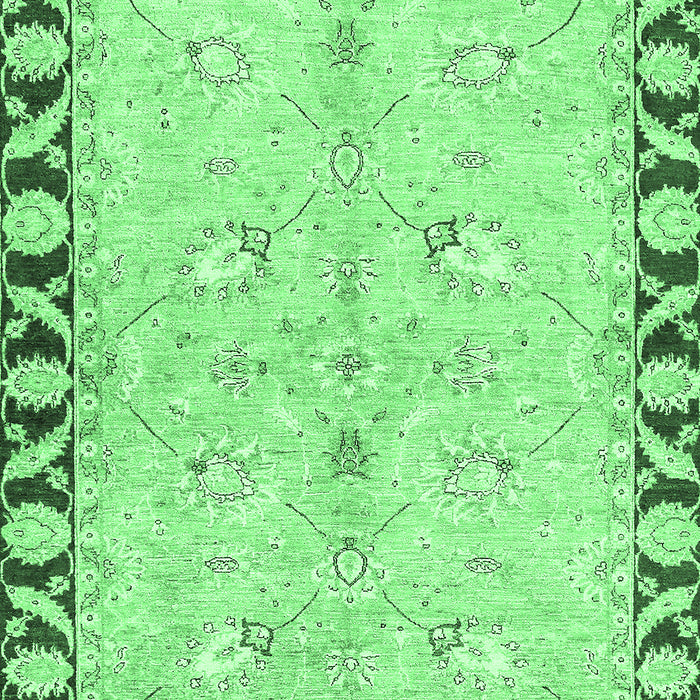 Machine Washable Oriental Emerald Green Traditional Area Rugs, wshabs449emgrn