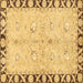 Square Oriental Brown Traditional Rug, abs449brn