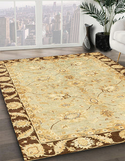 Machine Washable Abstract Cinnamon Brown Rug in a Family Room, wshabs449