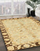 Machine Washable Abstract Cinnamon Brown Rug in a Family Room, wshabs449