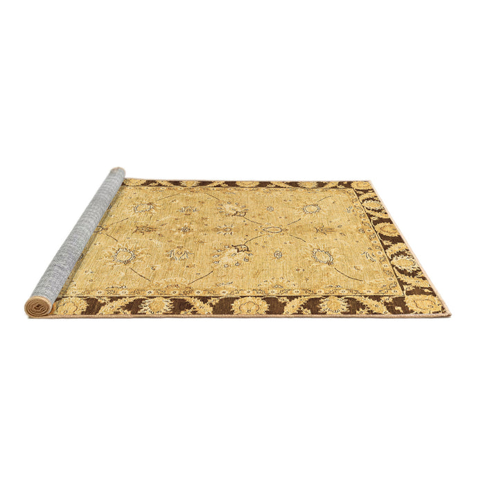 Sideview of Machine Washable Oriental Brown Traditional Rug, wshabs449brn