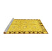 Sideview of Machine Washable Oriental Yellow Traditional Rug, wshabs449yw