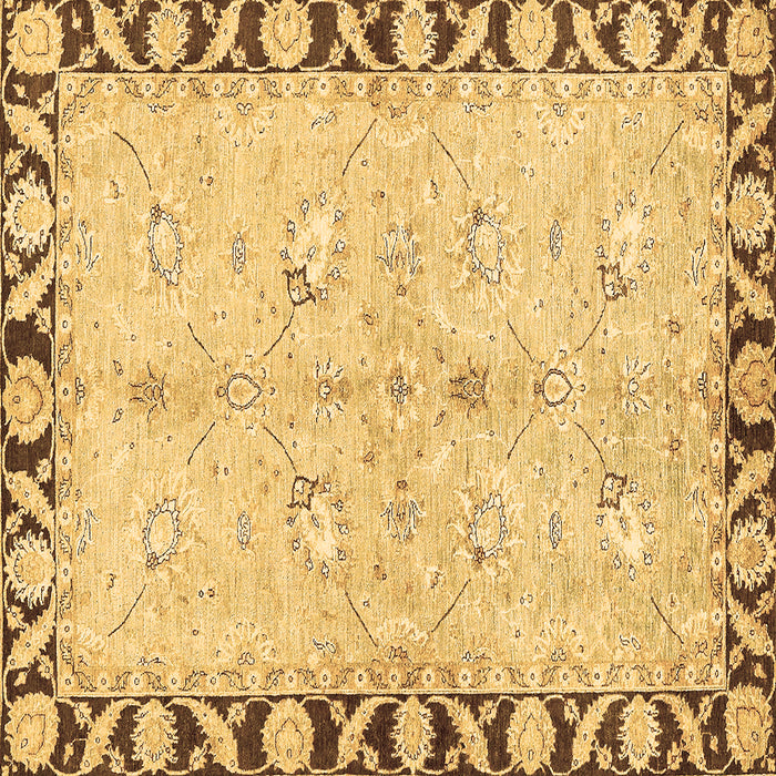 Square Machine Washable Oriental Brown Traditional Rug, wshabs449brn