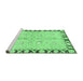 Sideview of Machine Washable Oriental Emerald Green Traditional Area Rugs, wshabs449emgrn