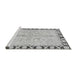 Sideview of Machine Washable Oriental Gray Traditional Rug, wshabs449gry