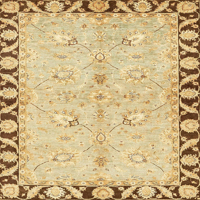 Square Abstract Cinnamon Brown Oriental Rug, abs449