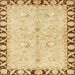 Square Abstract Cinnamon Brown Oriental Rug, abs449