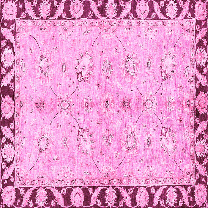 Square Oriental Pink Traditional Rug, abs449pnk