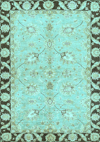 Oriental Light Blue Traditional Rug, abs449lblu