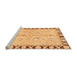 Sideview of Machine Washable Oriental Orange Traditional Area Rugs, wshabs449org