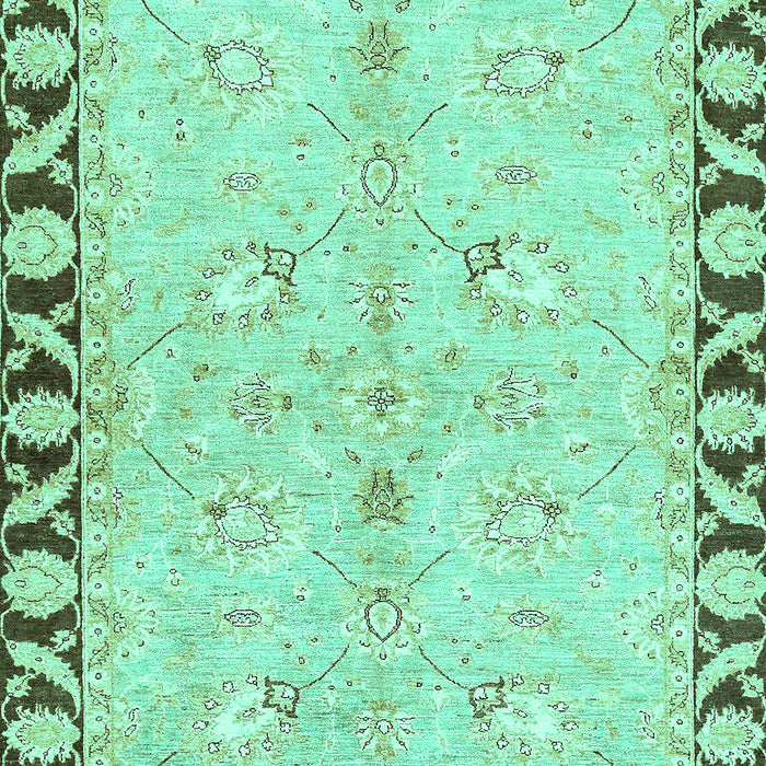 Machine Washable Oriental Turquoise Traditional Area Rugs, wshabs449turq