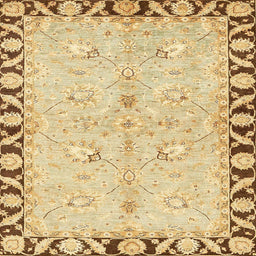 Square Machine Washable Abstract Cinnamon Brown Rug, wshabs449