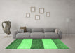 Machine Washable Abstract Emerald Green Modern Area Rugs in a Living Room,, wshabs44emgrn