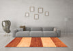 Machine Washable Abstract Orange Modern Area Rugs in a Living Room, wshabs44org