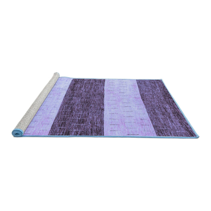 Sideview of Machine Washable Abstract Blue Modern Rug, wshabs44blu