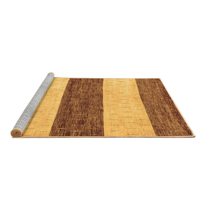 Sideview of Machine Washable Abstract Brown Modern Rug, wshabs44brn
