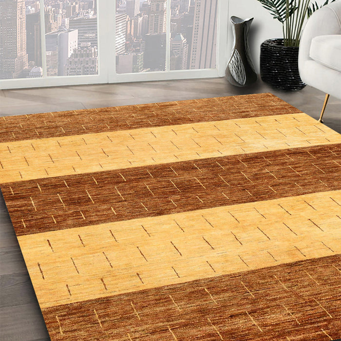 Machine Washable Abstract Orange Red Rug in a Family Room, wshabs44