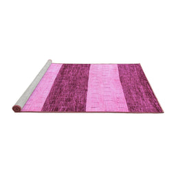 Sideview of Machine Washable Abstract Purple Modern Area Rugs, wshabs44pur