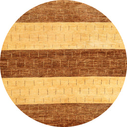 Round Abstract Orange Red Modern Rug, abs44