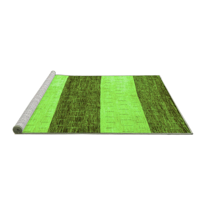 Sideview of Machine Washable Abstract Green Modern Area Rugs, wshabs44grn